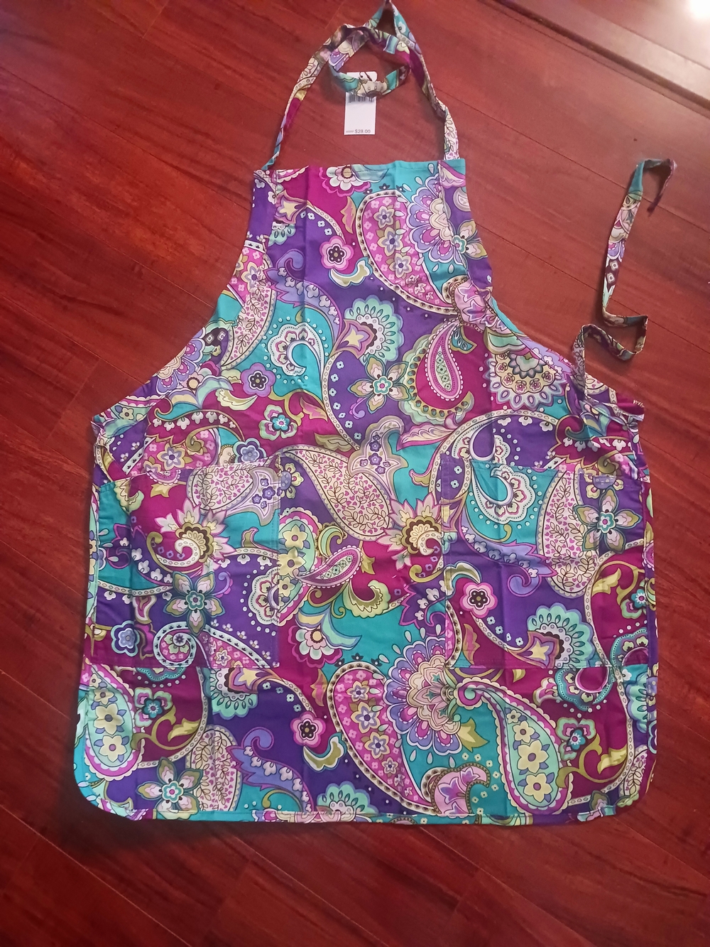 Vera Bradley Paisley Apron in Purple, Teal & Pink